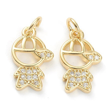Little Boy, Real 18K Gold Plated, Cubic Zirconia