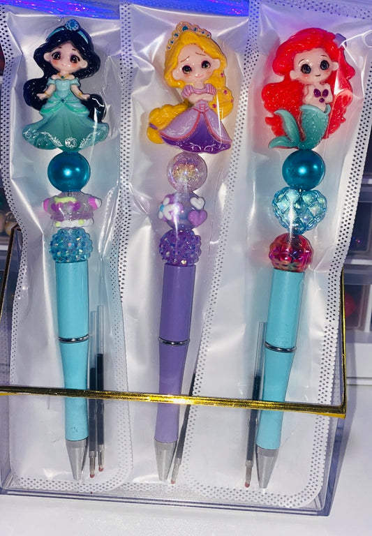 Blue & Purple Princess Focal Top Pens