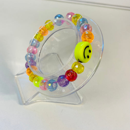 Yellow Smiley Face, Stretchy Bracelet