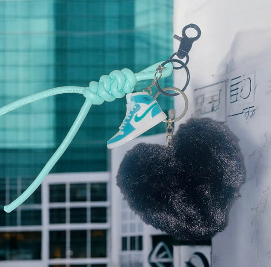 Black Puffy Heart with Teal Shoe